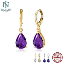 INALIS Fashion Water Drop Earrings Women Plated Champagne Gold Purple Geometry Zircon Earring Friend Birthday Gift New Recommend 2024 - buy cheap