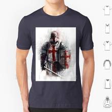 Camiseta de algodón para hombre, prenda de vestir, con estampado DIY, de caballero templario, Medieval 2024 - compra barato