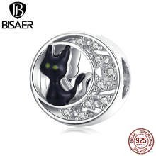 Bisaer berloques de halloween de gato preto, berloque 925 prata esterlina, contas de halloween, pingente para pulseira, colar 2020 joias efc325 2024 - compre barato