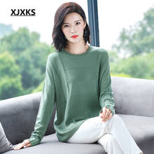Xjxks suéter feminino folgado, plus size, manga morcego, novo suéter confortável de alta qualidade para outono e inverno 2020 2024 - compre barato