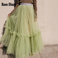 RoseDiary Bohemian Summer Vogue Chic Mesh Long Skirts Boho Egirl Streetwear Casual A Line Skirts Bottom Saia Elastic Waist Retro 2024 - buy cheap