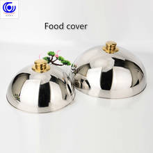 Luxury 304 stainless steel plate lid high-grade food cover teppanyaki Western dome with Golden top two size big or small 2024 - buy cheap