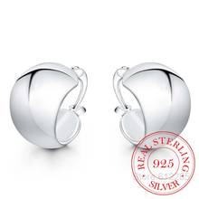 Personality Hyperbole 925 Sterling Silver Simple Smooth Egg Hoop Clip-on Earrings For Women Sterling-Silver-Jewelry Pendientes 2024 - buy cheap