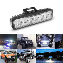 Светодиодный фонарь для вождения автомобиля, 6*1,9*1 дюйма, бездорожье, 18 вт, 12 в, светодиодный универсальный автомобильный 4WD светодиодный рабочий светильник, точечный светильник, прожектор 2024 - купить недорого