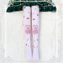 Japanese cute Lolita stockings cute girl Lolita bear print sweet girl leggings loli student socks  Lace Printed Socks  Cute Loli 2024 - buy cheap