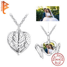 Романтическое женское серебряное ожерелье с открытыми крыльями и сердцем 2024 - купить недорого