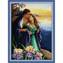 Lovers (2) Couple hugging pattern cross stitch kit DMC ecological cotton thread 14ct 11ct embroidery set DIY needlework crafts 2024 - buy cheap