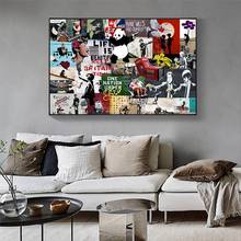 Banksy Artwork Graffiti Canvas  Collage Art Pop Canvas Painting Posters and Prints Cuadros Wall Art for Living Room Home Decor 2024 - buy cheap