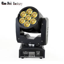 Mini Mobile Lyre Wash LED Zoom Moving Head Light 7X12W 4In1 RGBW Quad Professional Dj Disco Dmx Stage Lights 2024 - buy cheap