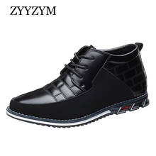 ZYYZYM Men Boots Lace-up Spring Autumn Shoes Mens Oxfords Fashion Leather Boots Men Big size 39-48 Zapatos De Hombre 2024 - buy cheap