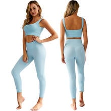 Conjunto de Yoga Vital sin costuras para mujer, ropa de Fitness, Leggings de cintura alta y Sujetador deportivo acolchado de realce, ropa deportiva para correr 2024 - compra barato