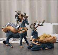 European Resin Lucky Deer Key Candy Storage Box Ornaments Home Livingroom Table Furnishing Crafts Hotel Figurines Decoration Art 2024 - buy cheap