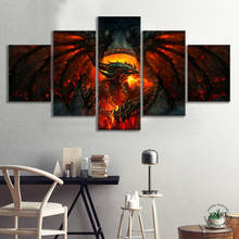 World of Warcraft Video Games Art Study Wall Decor Paintings Red Fire Dragon Picture Warcraft HearthStone Game Poster Paintings 2024 - buy cheap