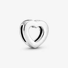 2021 Spring new 100% 925 Sterling Silver Beads Heart Clip Charm fit Original Pandora Reflexions Bracelets Women DIY Jewelry 2024 - buy cheap