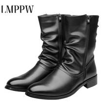 Military Boots Fashion Men Winter Shoes Leather Boots Mens Casual Engineer Zipper Motorcycle Boots Men Basic Locomotive Boots1.8 2024 - buy cheap