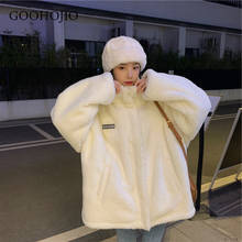 GOOHOJIO 2021 New Spring and Autumn All-match Women Coats Temperament Lambswool Jackets Women Fashionable Chic Coats for Ladies 2024 - buy cheap