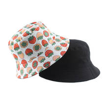 Spring Summer Women Men Cotton Fishing Hat Hip Hop Cap Strawberry Panama Bucket Hat Sun Flat Top Fisherman Hats Caps Boonie Gift 2024 - buy cheap