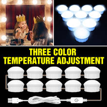 USB 12V LED Makeup Mirror Light Bulb 2 6 10 14 pcs Bulbs Kit Touch Dimmable 3 Colors Hollywood Dressing Table Vanity Mirror Lamp 2024 - buy cheap