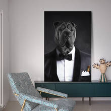 Modern Dog in Suit Canvas Paintings On the Wall Art Posters And Prints Nordic Dog Canvas Art Pictures For Living Room Cuadros 2024 - buy cheap