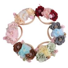 Diadema de flores a la moda para recién nacido, diadema de combinación de flores, banda elástica para la cabeza, diademas para bebé, diademas para niños, sombreros bonitos de estilo fresco, regalos 2024 - compra barato