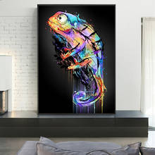Pinturas en lienzo de animales, imágenes de camaleón, carteles y impresiones artísticas de pared para sala de estar, decoración del hogar 2024 - compra barato