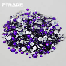 Mixed Sizes Glue On rhinestone Violet Color Non Hot Fix Stones Flat Back For Gems Clothes Crystal Decorations Jewelry Bag Shose 2024 - купить недорого