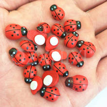 Wooden Ladybird Ladybug Sticker Children Kids Painted Adhesive Back DIY Craft Home Party Holiday Decoration 5BB5737 2024 - купить недорого