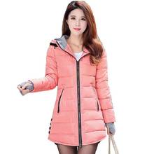 Женская зимняя куртка с капюшоном, Женское пальто, очень большой размер 3XL, длинная стеганая парка, утолщенная верхняя одежда с пальцами, женское длинное пальто 2024 - купить недорого