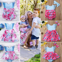 New Sisters Kids Girl Floral Romper Dress Patchwork Sleeveless Baby Girl Summer Lace Floral Romper Party Dress Children Sundress 2024 - buy cheap