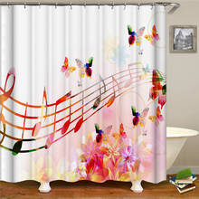 Butterfly with music shower curtain polyester waterproof shower curtain bathroom curtain shower curtain 2024 - buy cheap