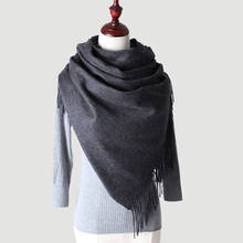 Men Scarf Winter  Luxury Brand Cashmere Scarf Wool Shawl Warm Thick Tassels Solid Large Size Stole Pashmina Wrap New 2019 2024 - buy cheap