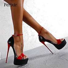 Perixir Design Women Platform 2021 Summer Newest Thin Super High Heel Pu Footwear Open Toe Large Size34-46 Sexy Lady Party Shoes 2024 - buy cheap