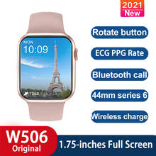 Relógio inteligente iwo 14 series 2021 iwo14 w506 44mm para apple ios android monitor de batimentos cardíacos bluetooth botão rotativo pk iwo 13 12 2024 - compre barato