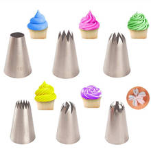 6pcs Large Icing Piping Nozzles For Decorating Cake Baking Cookie Cupcake Piping Nozzle Stainless Steel Pastry Tips Cupcake 2024 - buy cheap