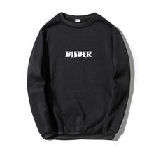 BIEBER-Sudadera con capucha y estampado de letras para hombre, suéter informal de Justin Bieber a la moda, Tops de cuello redondo Harajuku, ropa de calle 2024 - compra barato