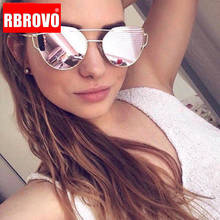 RBROVO 2021 брендовые дизайнерские солнцезащитные очки «кошачий глаз» женские винтажные металлические очки для женщин зеркальные ретро солнечные очки женские UV400 2024 - купить недорого