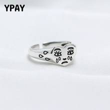 Женское кольцо YPAY, однотонное кольцо из стерлингового серебра 925 пробы с открытым лицом 2024 - купить недорого