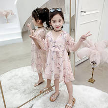 Teens Girls Dress Summer Chiffon Floral Kids Dresses for Girls Fashion Children Princess Dress Girls Clothes 4 6 8 10 12 Years 2024 - buy cheap