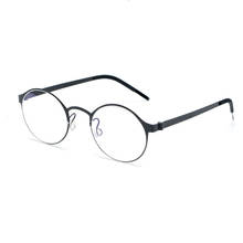 New Handmade Titanium Alloy Glasses Frame Men Vintage Round Screwless Eyewear Optical Prescription Brand Eyeglasses Frames Women 2024 - buy cheap