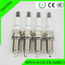 4x 90919 01243 FK16HR-11 Dual Iridium Spark Plug For Toyota Corolla Vitz Ractis Auris 90919-01243 FK16HR11 9091901243 FK16HR 11 2024 - buy cheap