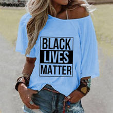 Camiseta Harajuku Chic para mujer, camiseta de los 90 Black Lives Matter, ropa de calle informal de verano, camiseta de moda para mujer, camisetas con cuello Diagonal 2020 2024 - compra barato