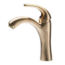 Bathroom Basin Faucets Brushed Gold Copper Sink Mixer Taps Wash Basin Deck Mounted Single Handle Hot and Cold Faucet Torneira 2024 - buy cheap