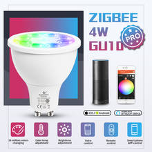 ZigBee 3.0 Pro Smart 4W GU10 Spotlight Pro RGBCCT Bulb 25 Degree Beam Angle Work with Alexa Echo Plus App/Voice/RF 2024 - buy cheap
