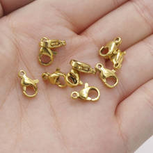 Steel Color /Gold  Color Lobster Clasps Hooks Stainless Steel DIY Handmade Jewelry End Connectors Wholesale 100PCS 2024 - buy cheap