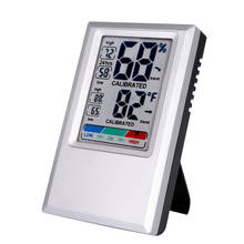 Termômetro higrômetro digital lcd, estação meteorológica eletrônica com medidor de temperatura e umidade máxima/min 2024 - compre barato