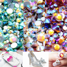 Ss3-ss30 AB multicolor, diamantes de imitación no Hotfix, pegamento de parte posterior plana en piedras de cristal para decoración de joyas 2024 - compra barato
