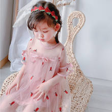 Summer Girls Dress 2020 New Cute Embroidery Pineapple Girls Mesh Dress Princess Birthday Gift Dress DT025 2024 - buy cheap