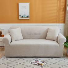 Capa de sofá elástica, cor sólida, cobertura apertada com tudo incluído, decoração para casa, sala de estar, 1/2/3 lugares 2024 - compre barato