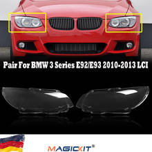 MagicKit For BMW E92 E93 10-13 LCI Left+Right Clear Headlight Headlamp Lens Cover Shells 2024 - buy cheap