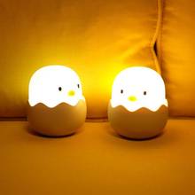 Lâmpada noturna de led com sensor de toque, carregador usb, luz noturna de silicone para crianças, bebês, romântico